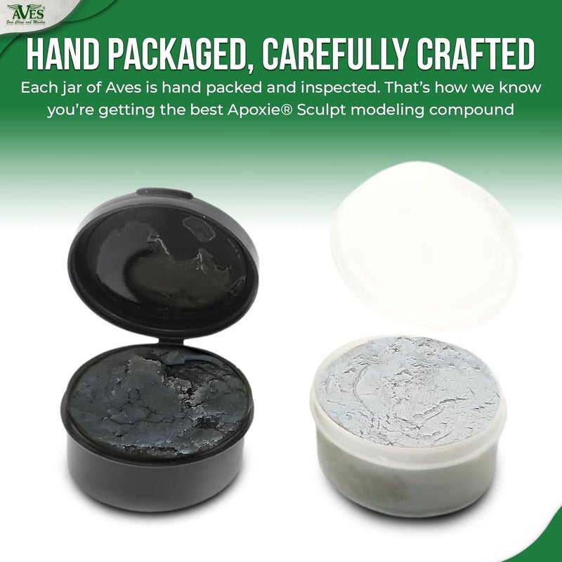 Aves Apoxie Sculpt - 2 Part Modeling Compound (A & B) - 1/4 Pound, Apoxie Sculpt for Sculpting, Modeling, Filling, Repairing, Easy to Use and Durable White/Stone White - Image 4